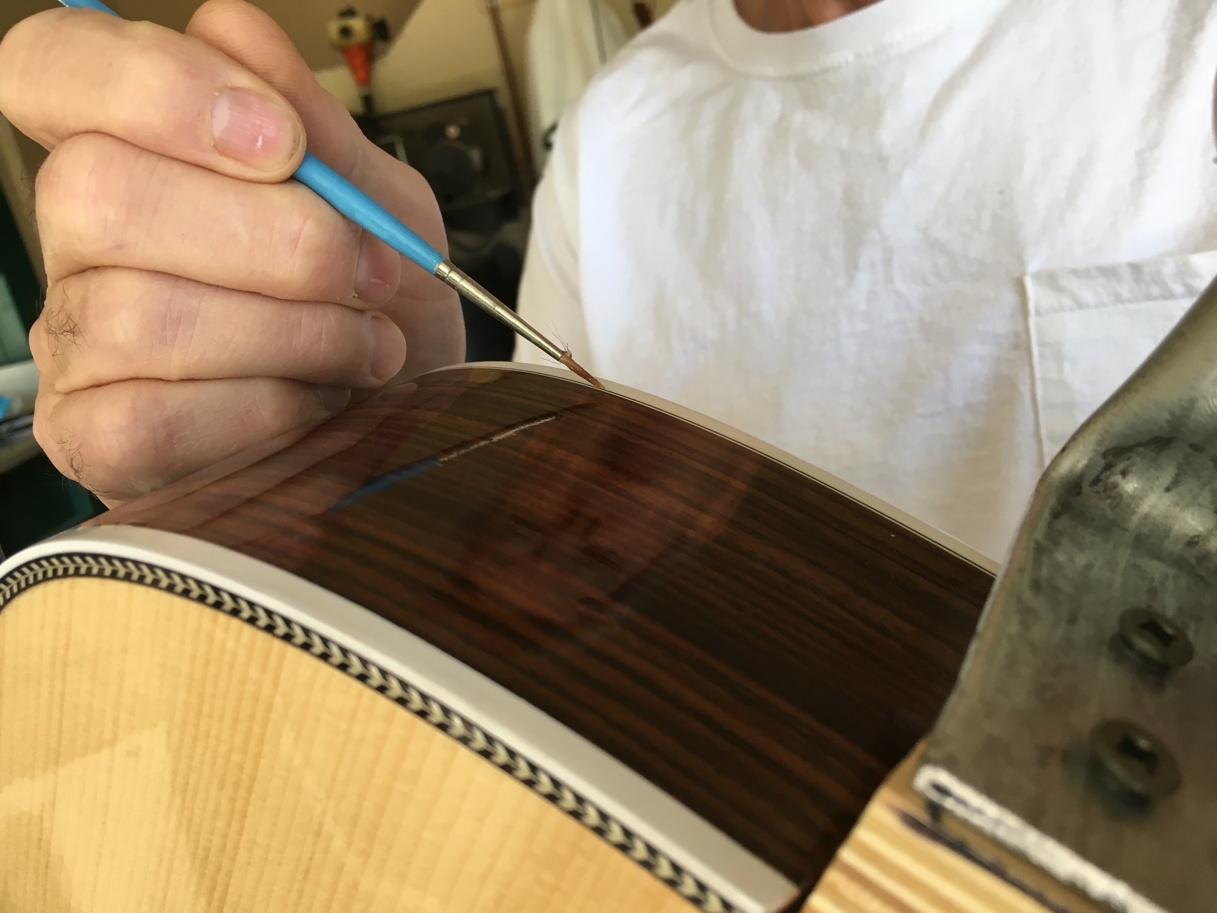 Binding detail — brush work